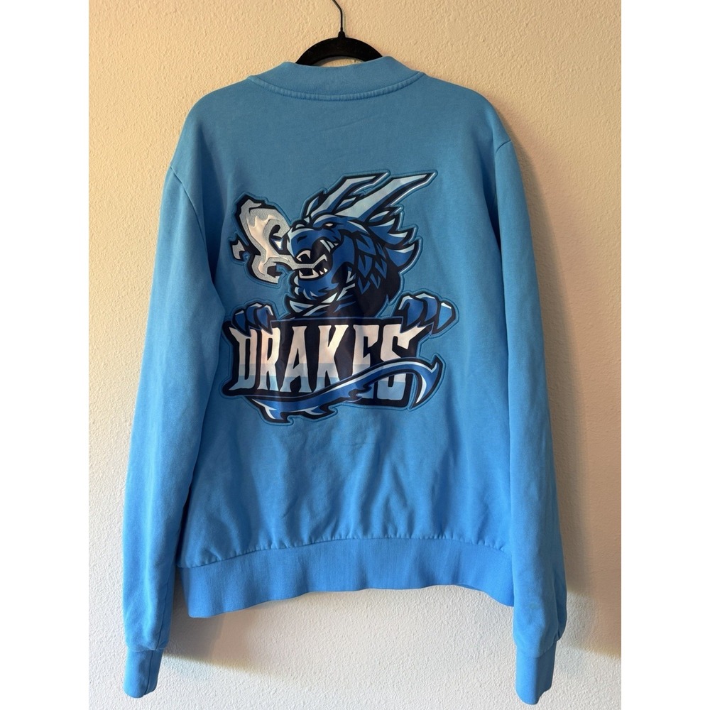 Call of Duty Drakes Varsity Blue Letter Knit Jacket Snap Buttons Size 2XL